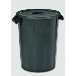 231002 DENOX Бак пластиковый черный с крышкой с ручками 100 л. Черный