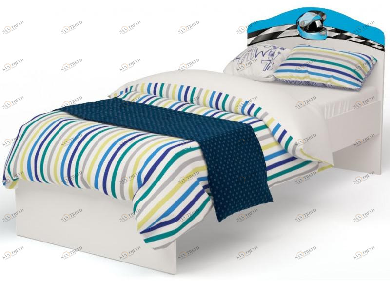 Кровать классика ABC-KING La-Man с рисунком (190*90) без ящика голубой 4631148150843