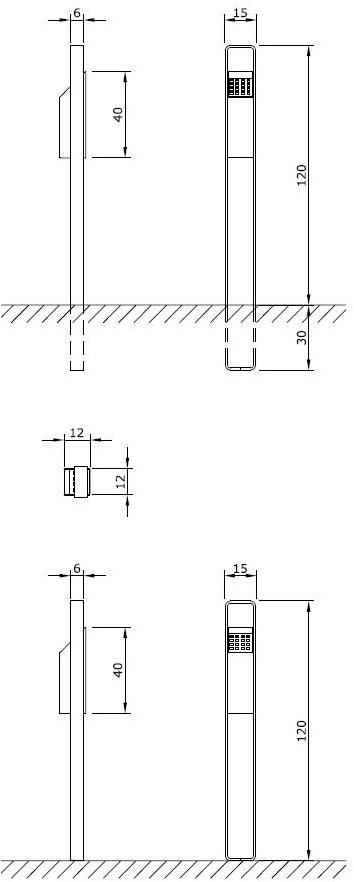 Euroform W Пепельница с металлическим полом для общественных мест  540l/v, 540w  - Вид №2
