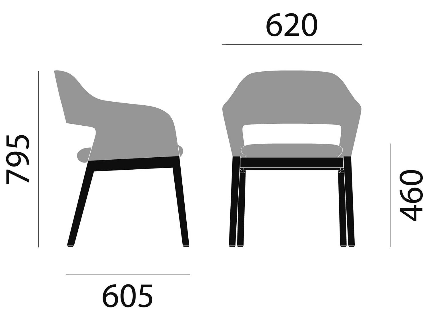 Мягкий стул с подлокотниками Brunner invite ARCH-00027456 - Вид №3