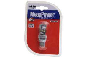 15959221 Автолампа W21W W2.5х16q 6 SMD WATTS CREE WHITE M-20393SWбл Megapower