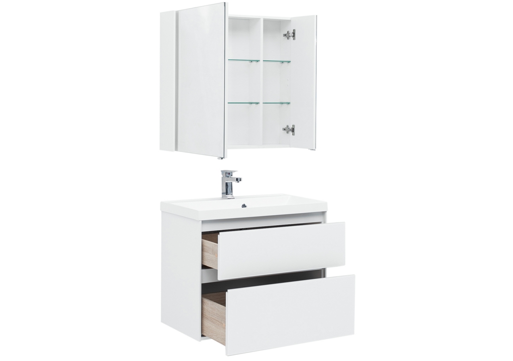 Мебель для ванной Aquanet Гласс 80 белый 00240465 - Вид №1
