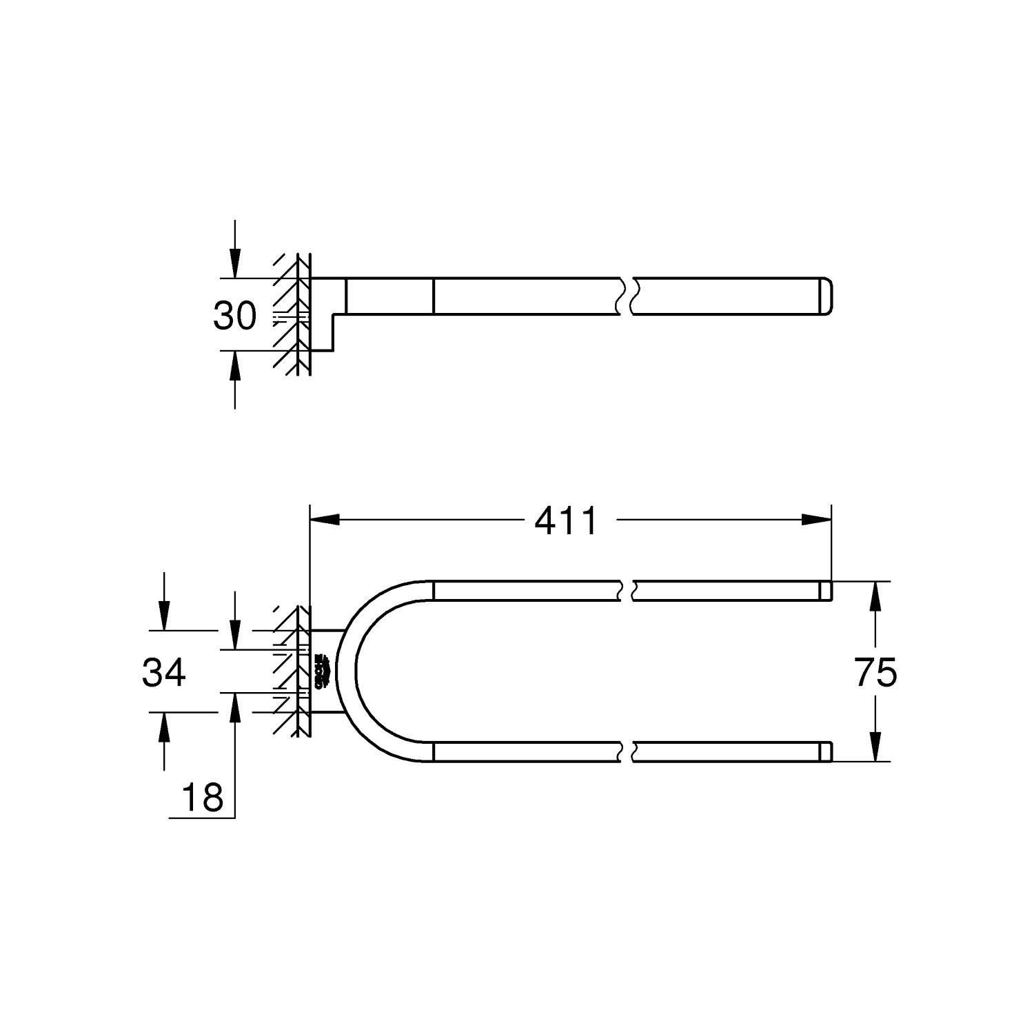 Держатель для полотенца GROHE Selection, двойной, теплый закат глянец (41059DL0) - Вид №1