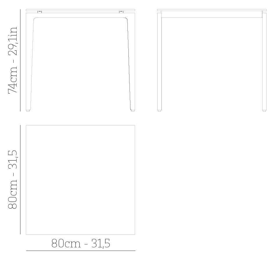 Квадратный стальной стол с порошковым покрытием BABEL D ARCH-00125099 - Вид №6