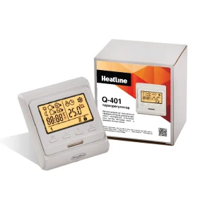 91010247 Терморегулятор для теплого пола Heatline Q301 электронный программируемый цвет белый STLM-1390040