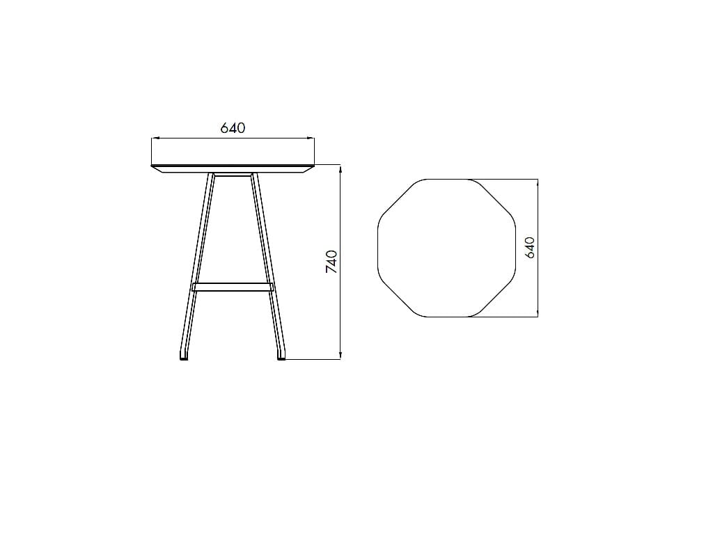 Восьмиугольный стол из МДФ ALMA DESIGN X Table ARCH-00095644 - Вид №2