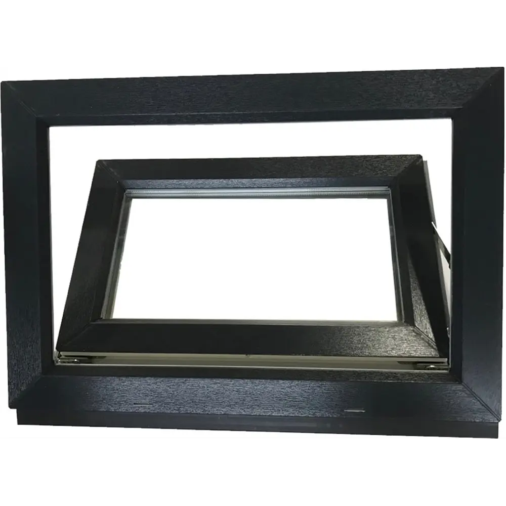 Пластиковое окно ПВХ Deceuninck фрамуга 700x500 мм (ВхШ) двухкамерный стеклопакет белый/антрацит STLM-2054955 - Вид №3