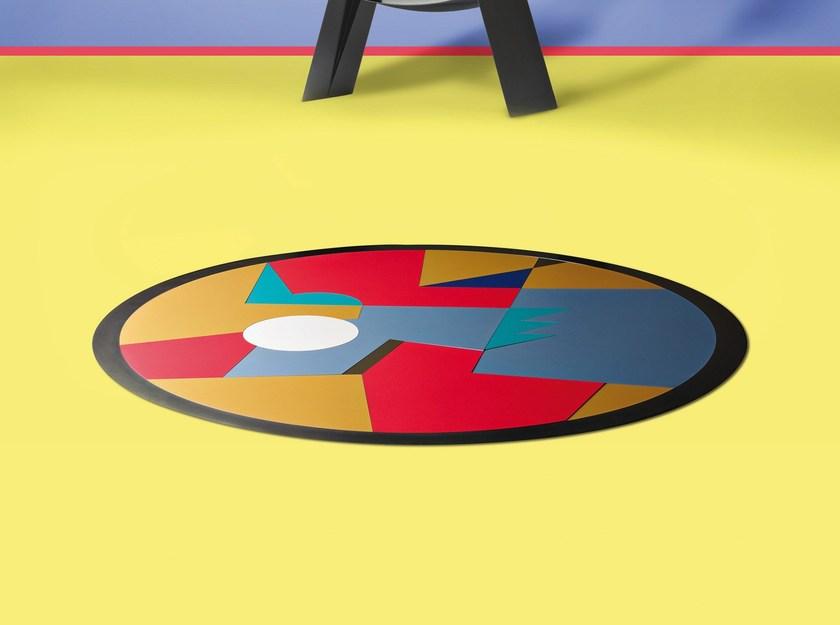 Officine Tamborrino Круглый металлический коврик с геометрическими мотивами O design sun-id-1395787 - Вид №1