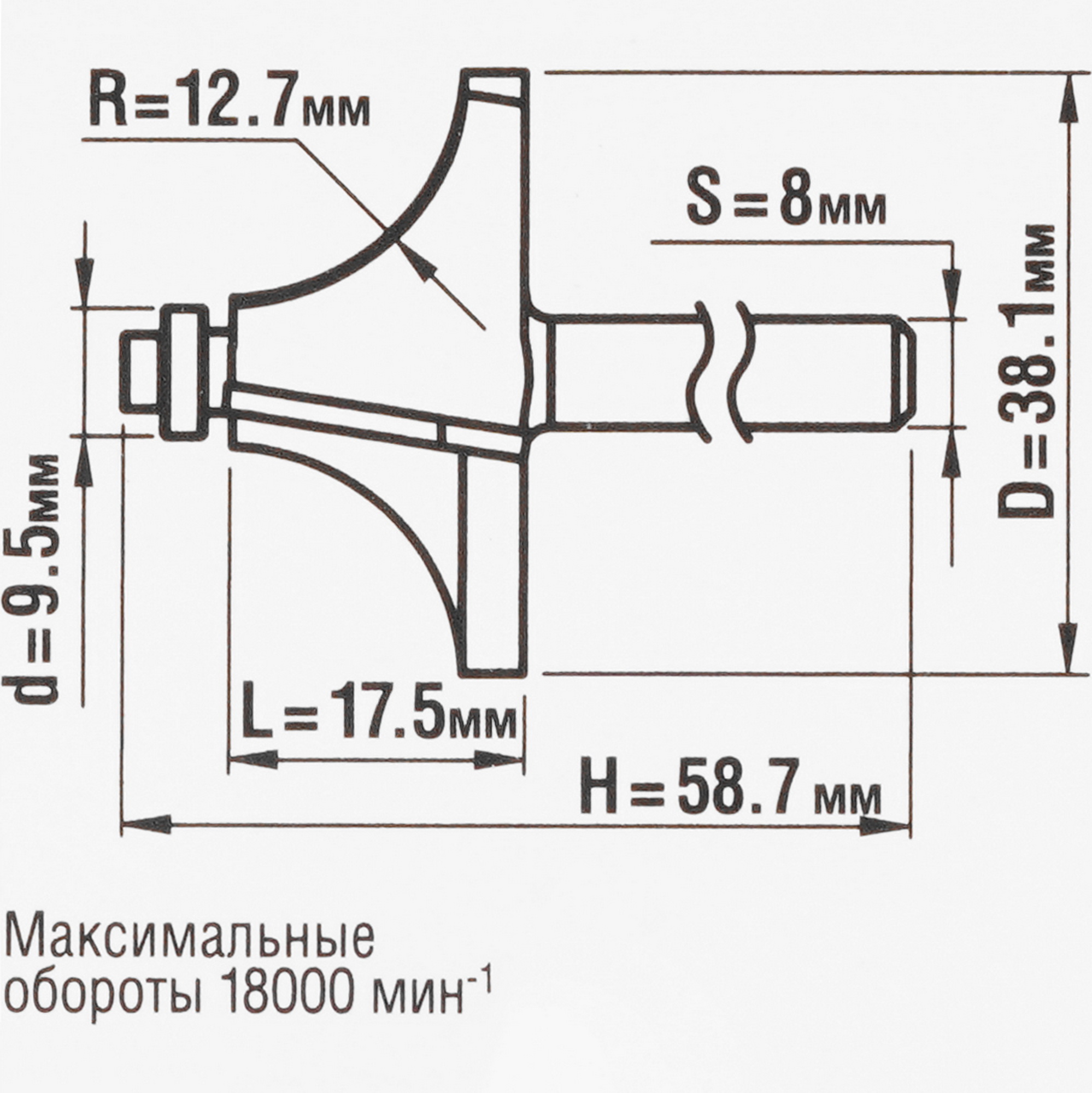 Фреза ЗУБР 28700-38.1 5306756 STDN-0020961 - Вид №3