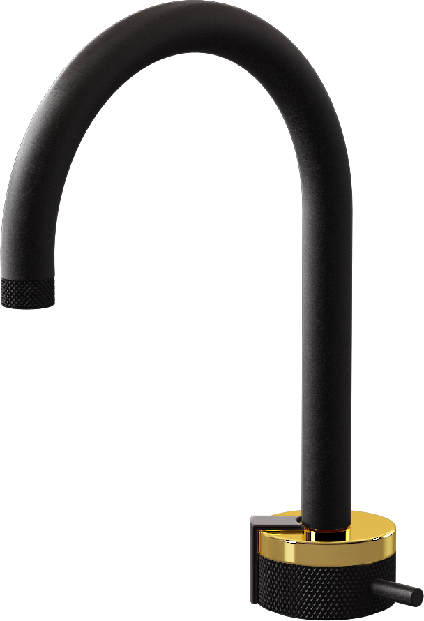 E-11502-R1AU-L2GM-BK Однорычажный прогрессивный смеситель для раковины - излив 16см GRAFF MOD+