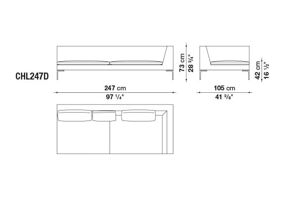 Секционный тканевый диван с полуостровом B&B Italia Charles Large ARCH-00055000 - Вид №4