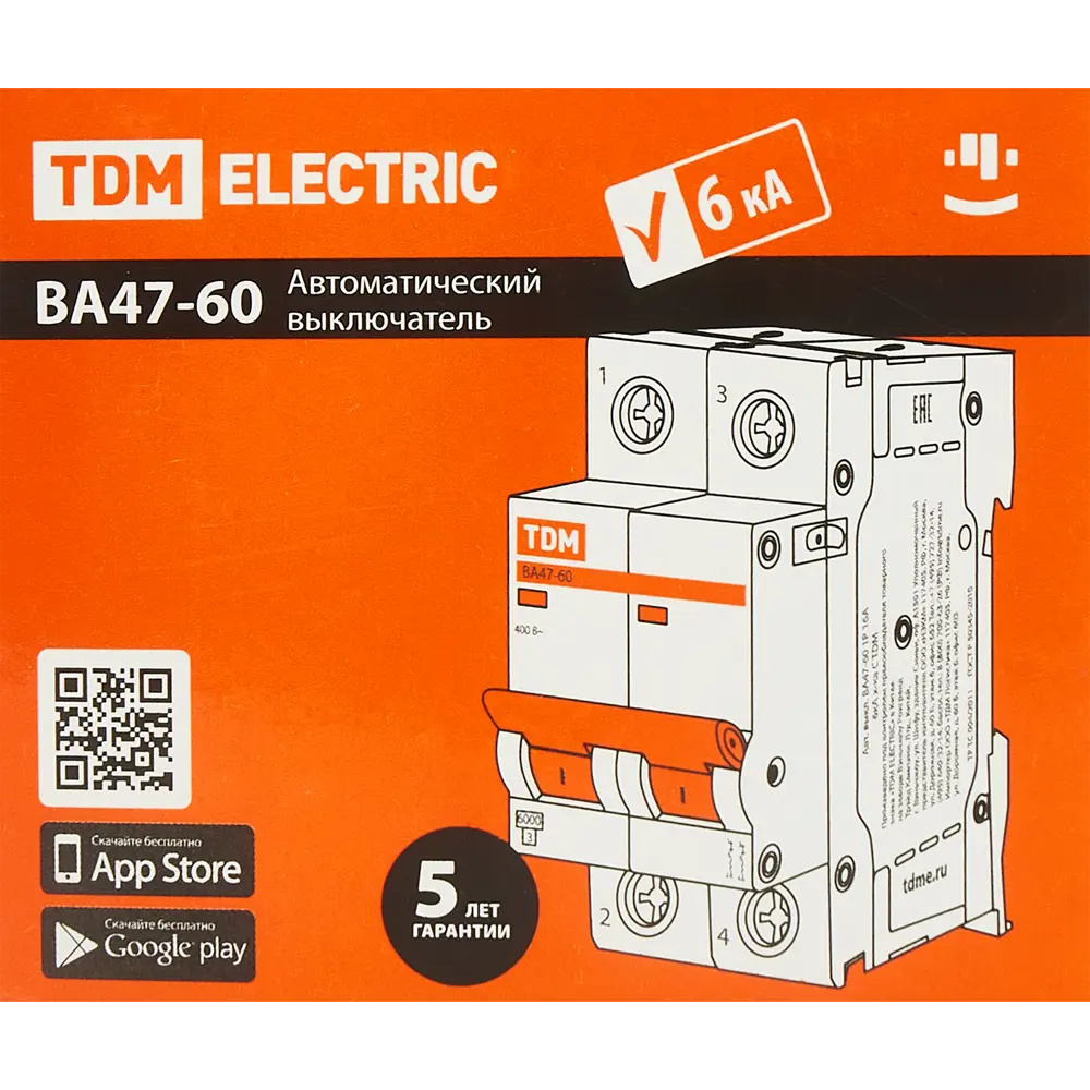 Автоматический выключатель TDM Electric ВА47-60 2P C10A 84399508 STLM-0049281 - Вид №5