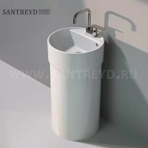 505042ACOLP9016 Напольная раковина стоящая круглая Ceramica Flaminia Twin