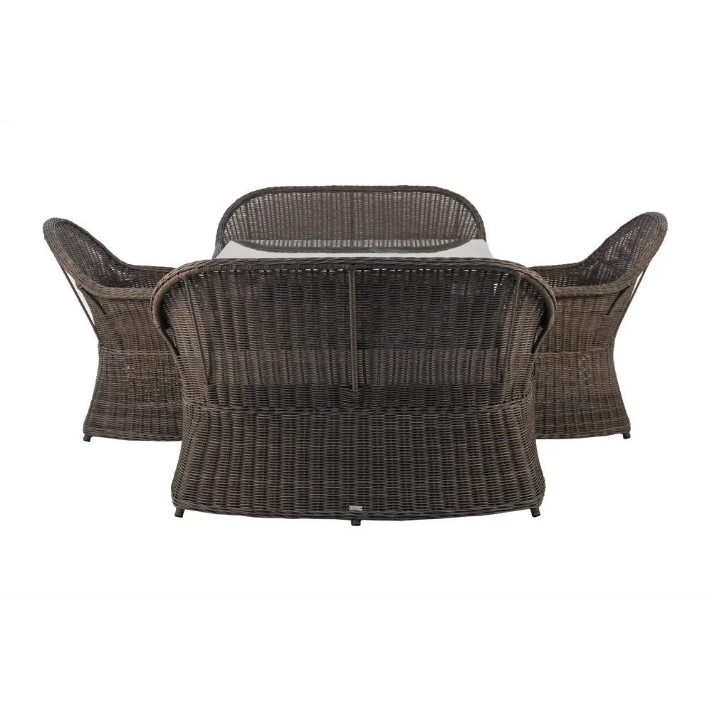 Набор садовой мебели Amaro металл/искусственный ротанг серый/коричневый: стол, 2 кресла, 2 дивана Santreyd Amaro CAR006 STLM-2086262
