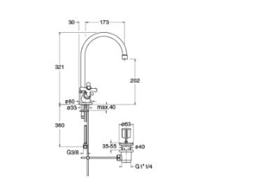 Смеситель для раковины с раздельными розетками CRISTINA Rubinetterie Империя ARCH-00097516 - Вид №2