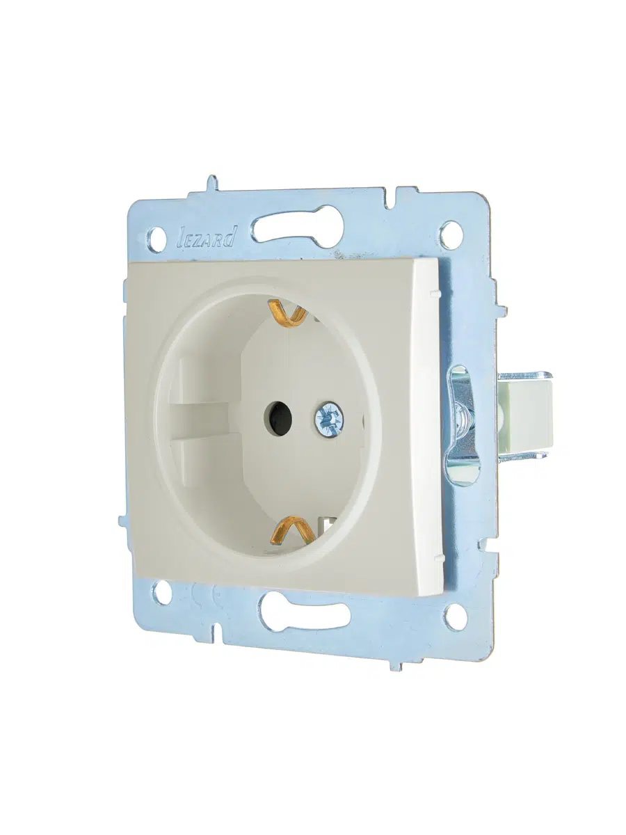 ASTI Розетка с защитой от детей ПБТ жемчужно-белый перламутр механизм LEZARD 7081-3088-124B
