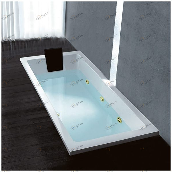 Ванна Gruppo treesse Quadra 170 V0727-SX-GD белая с золотой фурнитурой гидромассажем прямоугольная встроенная левая V0727SXGD