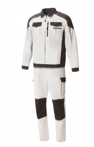 4974833 Костюм  NEW белый графит STATUS  Летняя спецодежда  размер 64-66/170-176