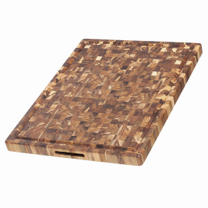TH333 Доска разделочная торцевая butcher block с желобом для сока 61х46 см TEAKHAUS