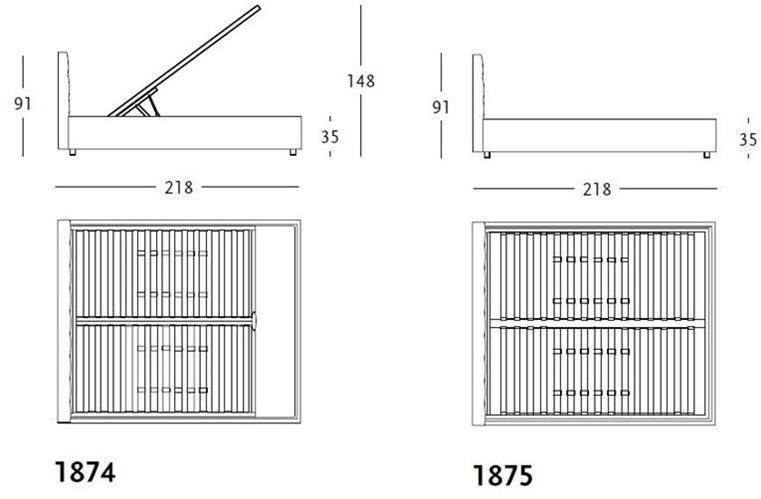 Zanotta Кровать двуспальная с обивкой sun-id-1508826 - Вид №5