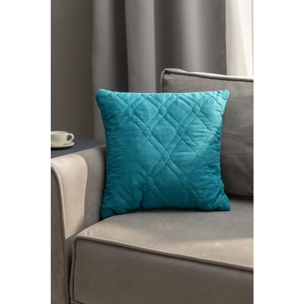 Подушка декоративная 43x43 см замша бирюза LINEN WAY STLM-2078999 - Вид №3