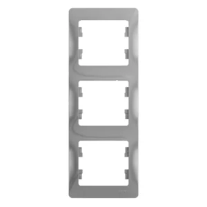 Рамка для розеток SYSTEME ELECTRIC Glossa — 3 порта, алюминиевый оттенок 89365974