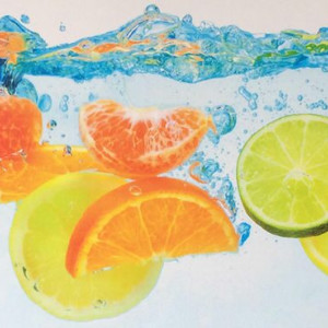 Кухонный фартук АБС Цитрус - Фрукты в воде (600*3000*1,5мм) STELLA STSR-1028
