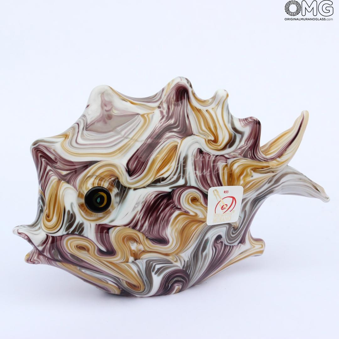 2069 ORIGINALMURANOGLASS Скульптура Рыба-шар из муранского стекла 10 см  - Вид №1