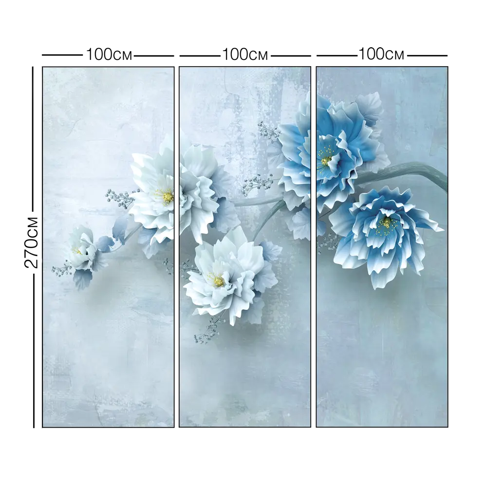 Фотообои Утонченная флористика флизелиновые, 300x270 см, L13-255 FBRUSH 3D FLIZART STLM-2068274 - Вид №3