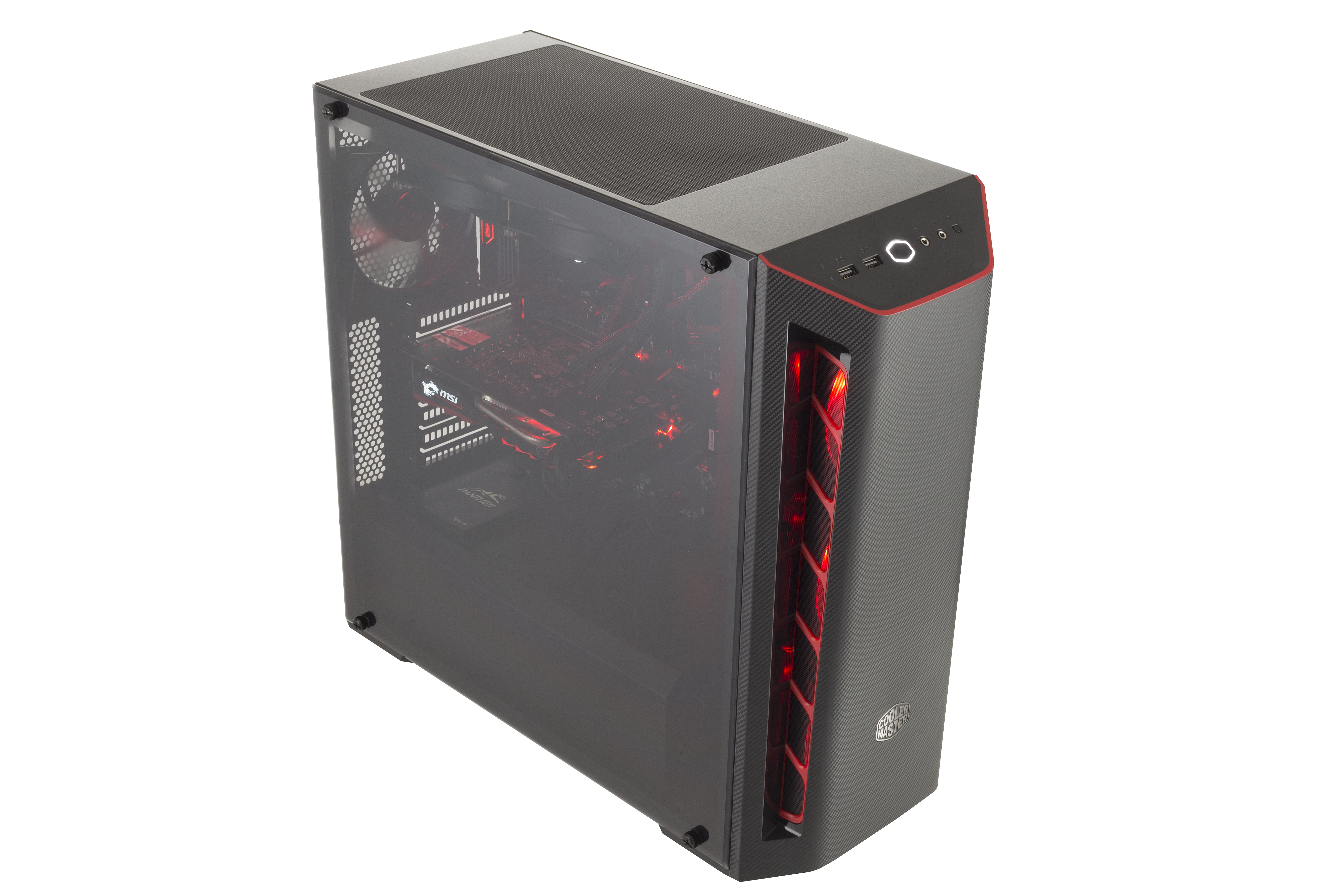 MCB-B510L-KANN-S00 masterbox mb510l, 2xusb3.0, 1x120 fan, w/o psu, black, red trim, atx Cooler Master Cooler Master MasterBox Santreyd  - Вид №2
