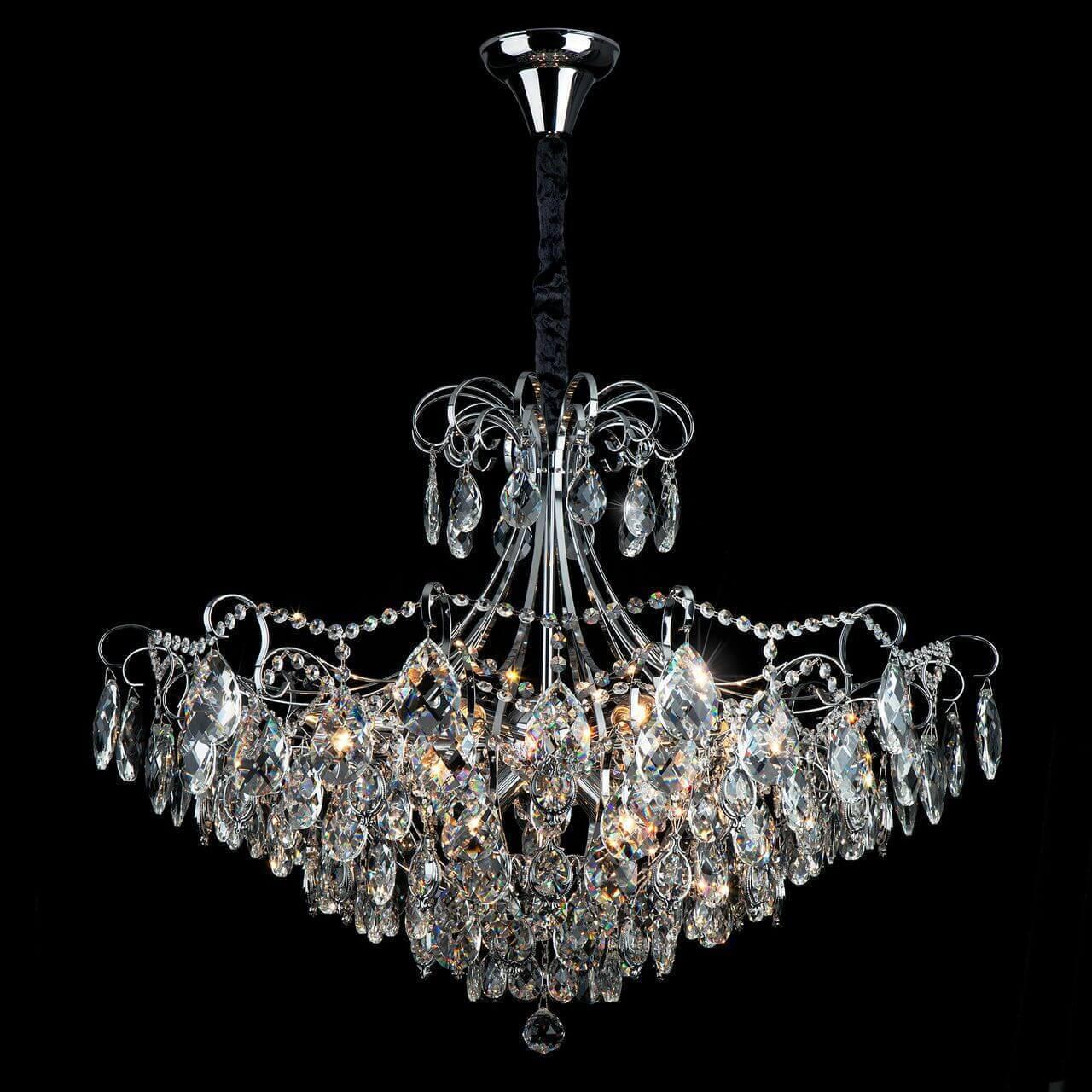 Подвесная люстра Eurosvet 10080/12 хром/прозрачный хрусталь Strotskis EUROSVET ДИЗАЙНЕРСКИЕ, CRYSTAL 00-3887195 Прозрачный;хром  - Вид №2