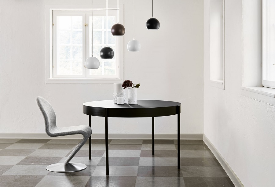 Лампа подвесная Ball, черная матовая, черный шнур Frandsen 11150500105 - Вид №1