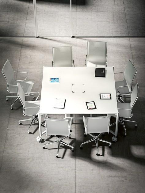 FANTONI Квадратный стол для переговоров с системой управления кабелями Hub sun-id-1436512 - Вид №2