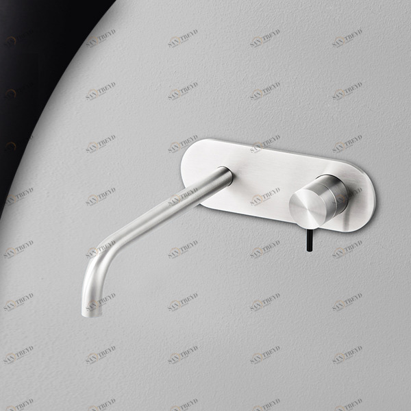 Смеситель для раковины сталь глянцевая с черной ручкой Toki Radomonte TKI22LCIL22