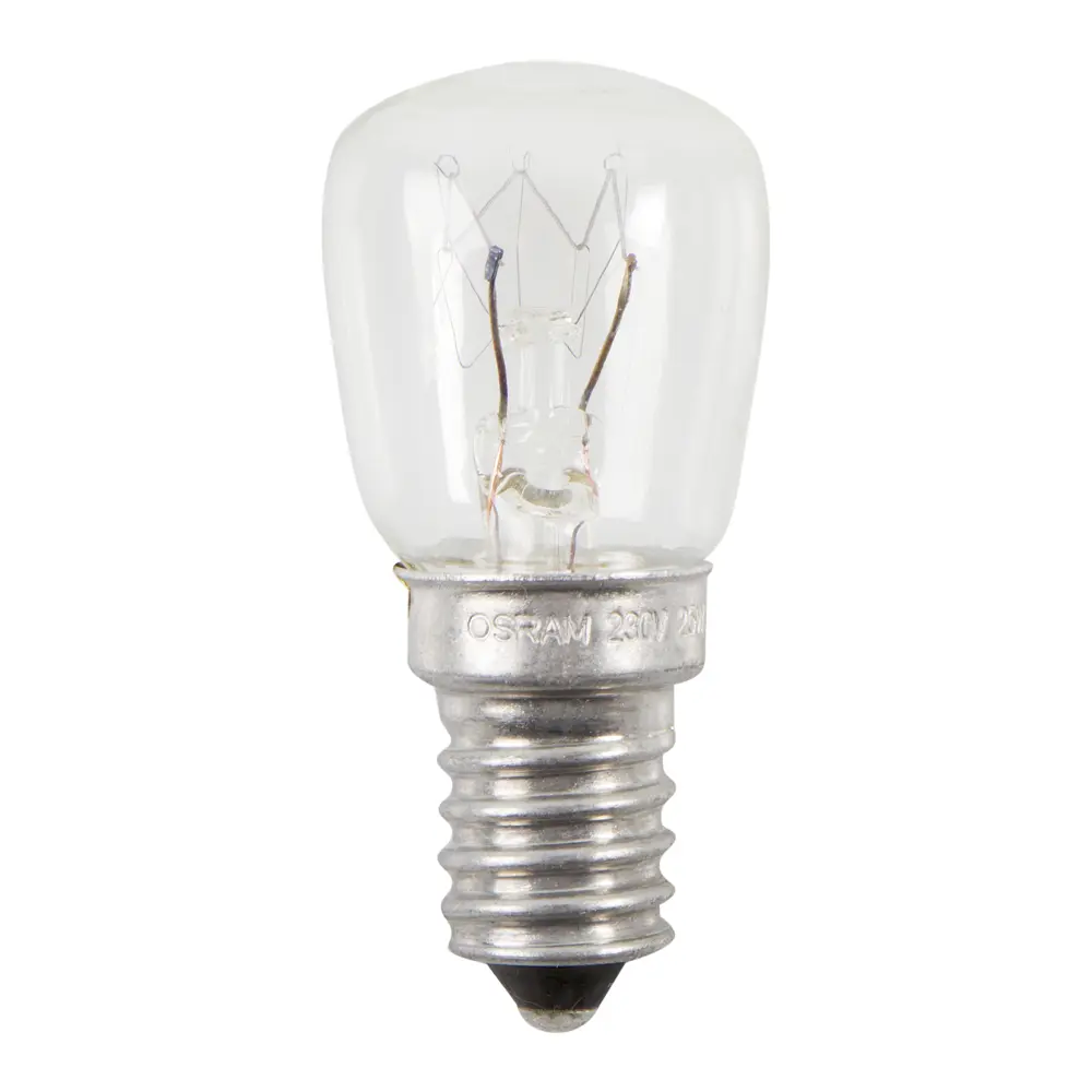 Лампа накаливания для холодильника Osram трубчатая T26/57 E14 25 Вт свет тёплый белый 16656311 STLM-2117677  - Вид №1