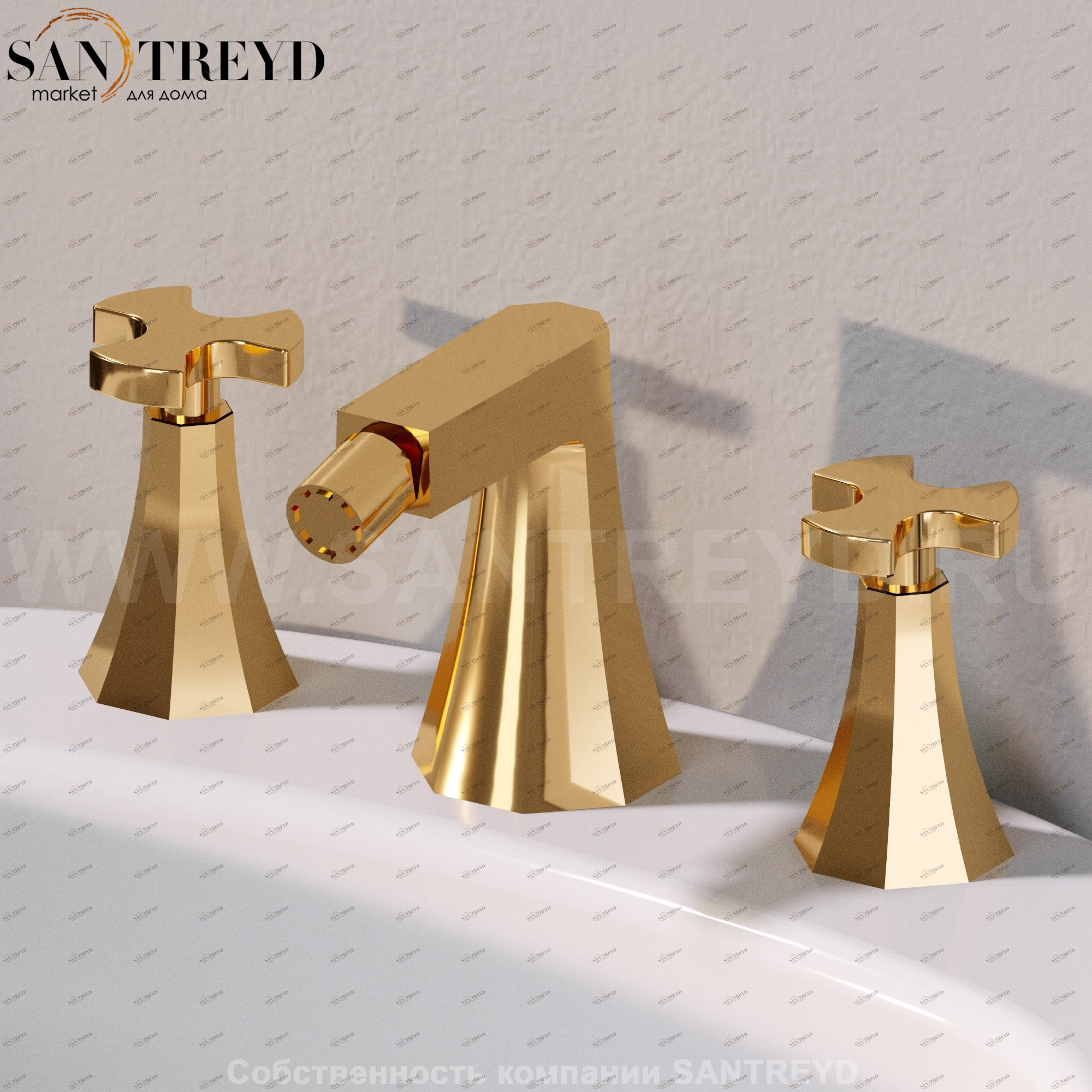 Flaminia EVERGREEN Смеситель для раковины золотой EG202 Ceramica Flaminia