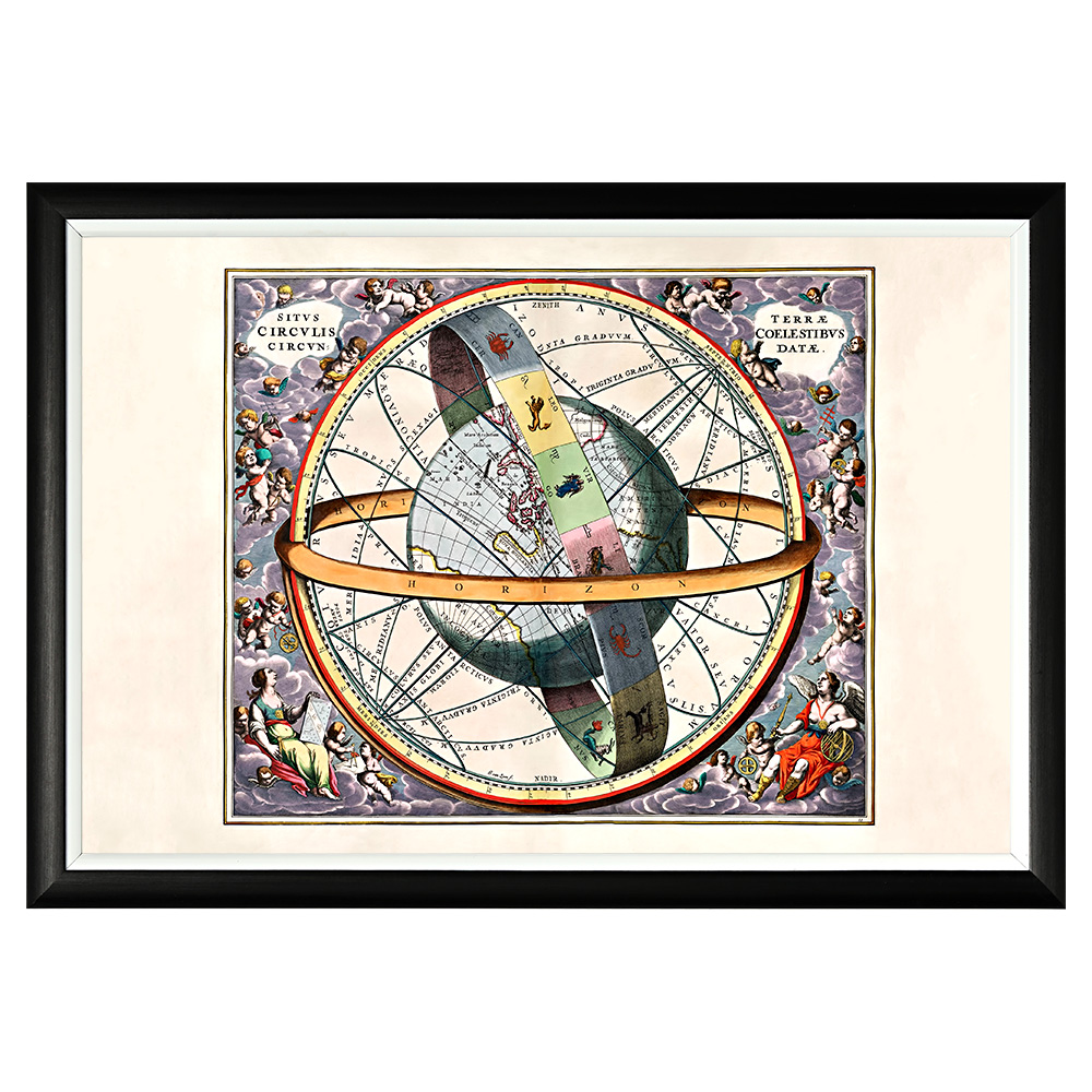 550016817_1818 Арт-постер «Андреас Целлариус: Земля в центре астрологических кругов (1660)» Object Desire 