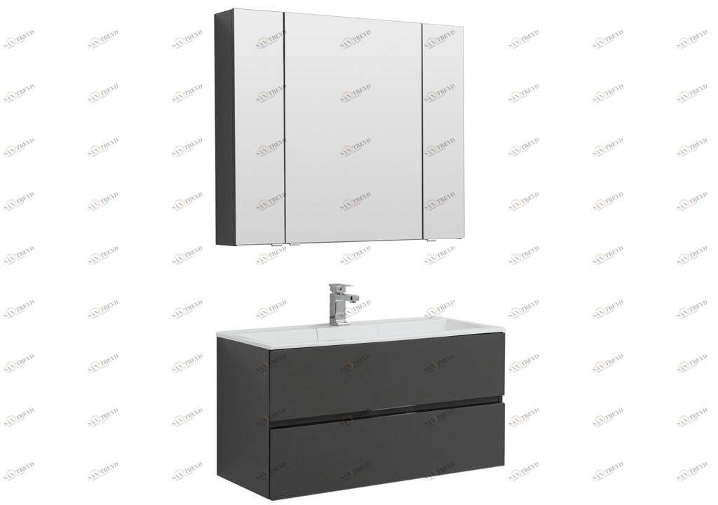 Мебель для ванной Aquanet Алвита 100 серый антрацит 00241397