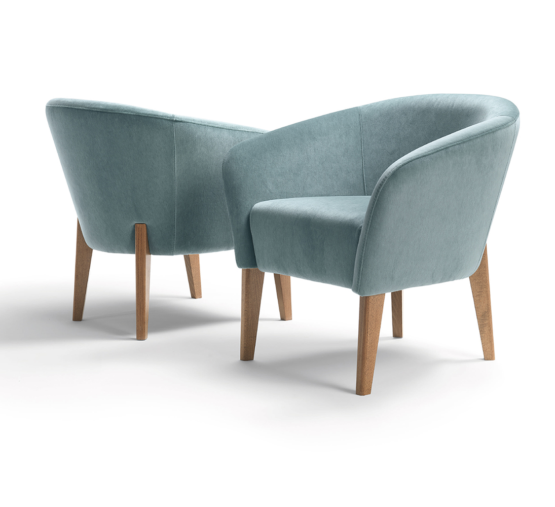 Kyk542 Кресло с каркасом из древесины бука, 4 ножки. Сиденье и спинка мягкие. Et al. Kyk - Вид №3