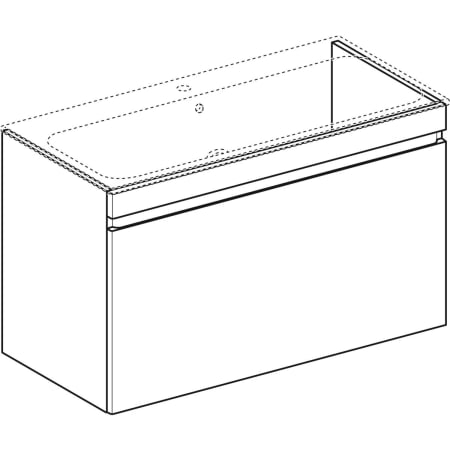 869557000 Шкафчик для встраиваемой раковины Geberit Renova Plan, с одним выдвижным и одним внутренним выдвижным ящиком Geberit  - Вид №21