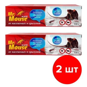 91670764 Клей от грызунов Mr.Mouse туба 2 шт по 135 г 270г STLM-0956273