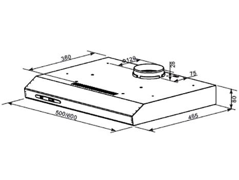 8160087 Вытяжка подвесная HOMSair HORIZONTAL 60 белый STDN-0135621 - Вид №9