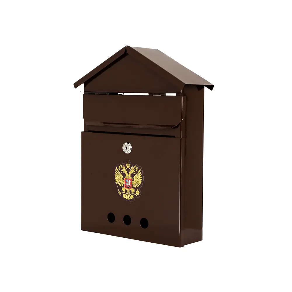 Почтовый ящик Vip Домик с замком металл цвет коричневый Santreyd STLM-2086715