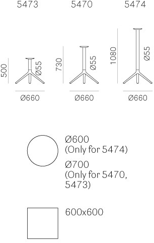 Pedrali Круглый алюминиевый стол с основанием 4 звезды sun-id-1438859 - Вид №6