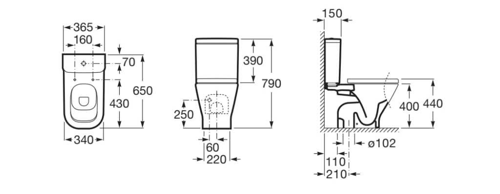Фарфоровый туалет без бриды Roca The Gap ARCH-00137581 - Вид №2