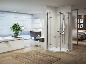 NOVELLINI Полукруглая угловая душевая кабина с распашной дверцей Gala