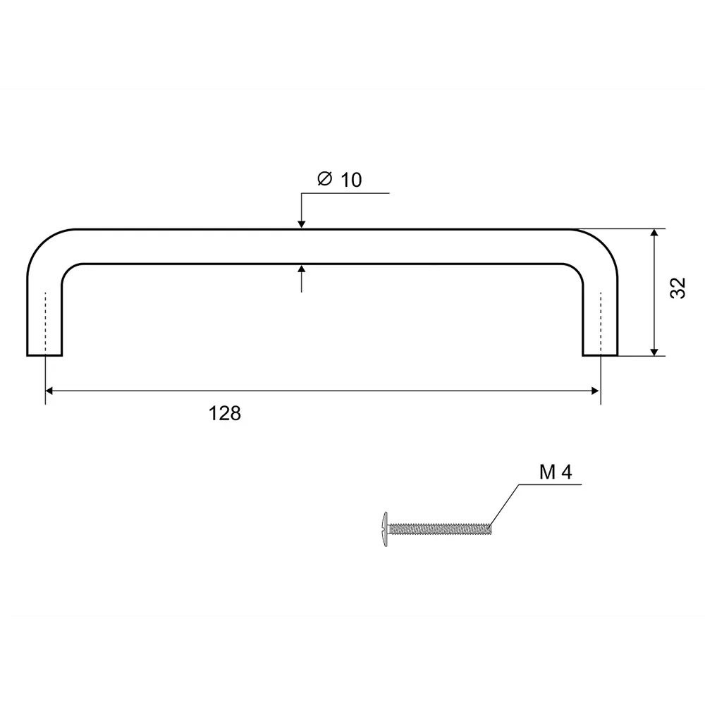 Мебельная ручка-скоба ADD10.128.BN 128 мм, матовый никель 83431422 STLM-2078164 PALLADIUM  - Вид №2