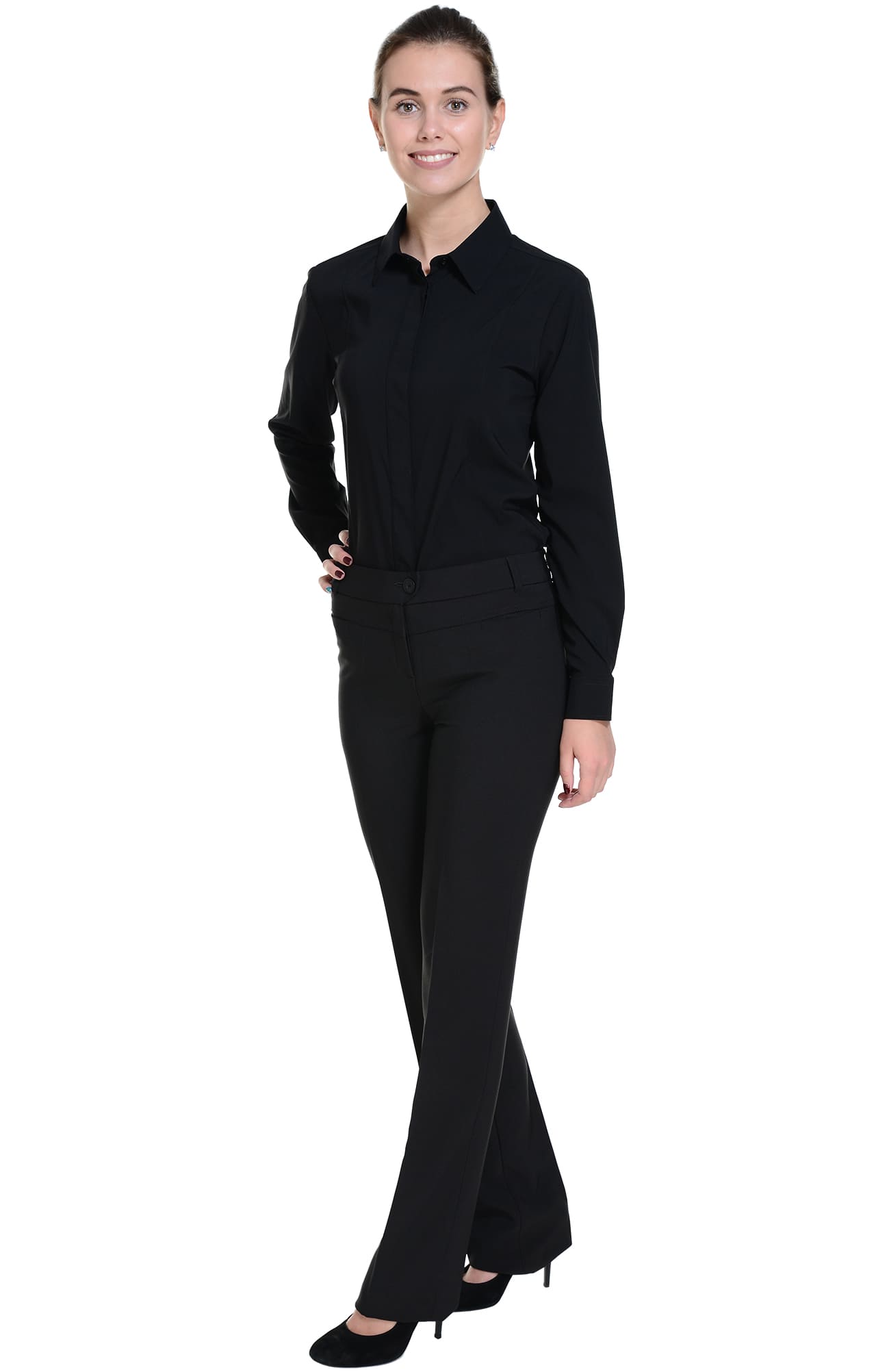 62493 Рубашка женская  black El-Risto  Корпоративная одежда  размер 44 (M)  - Вид №3