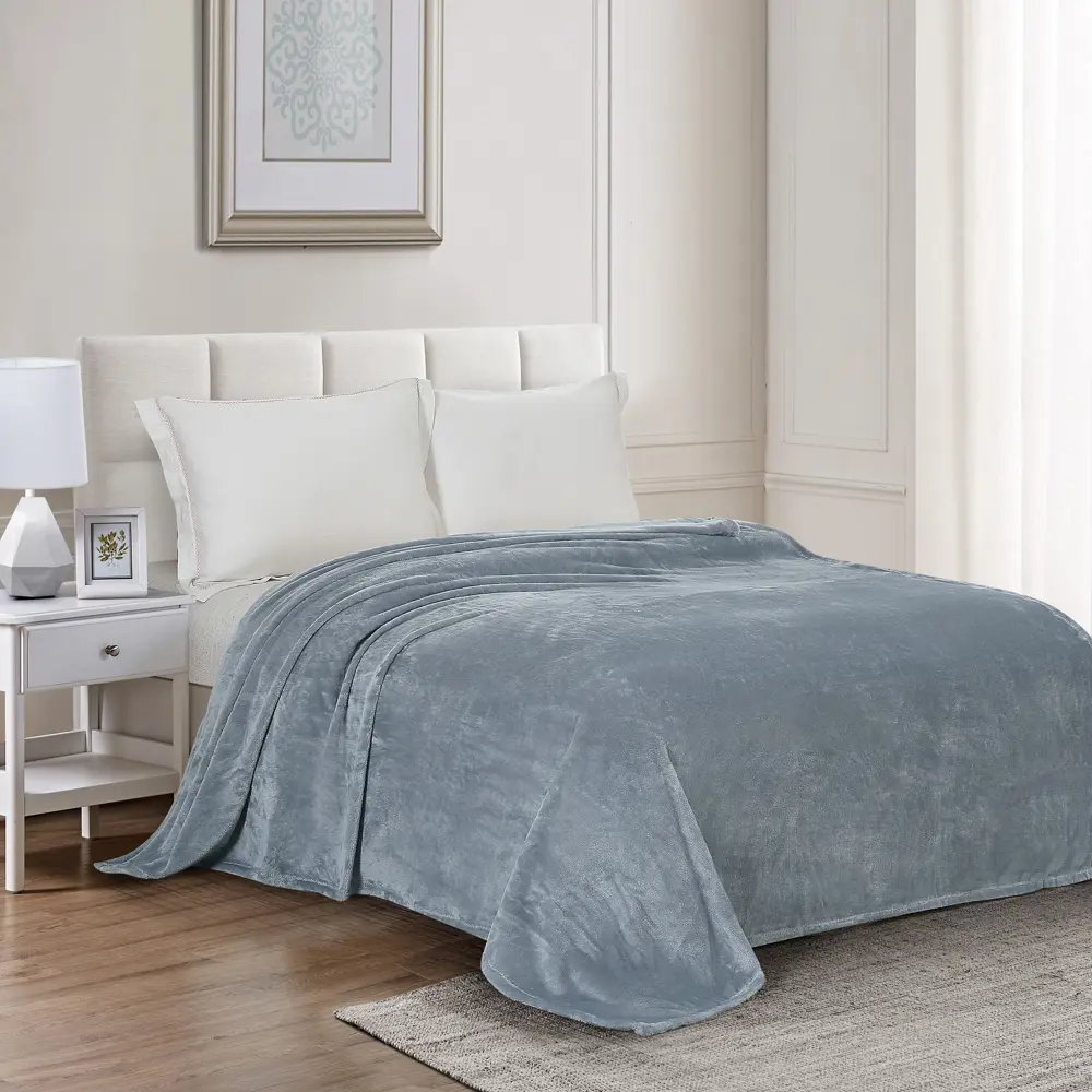 Плед Alia 150x200 см велсофт цвет серо-голубой СТОЛИЦА ТЕКСТИЛЯ STLM-2205887 - Вид №4