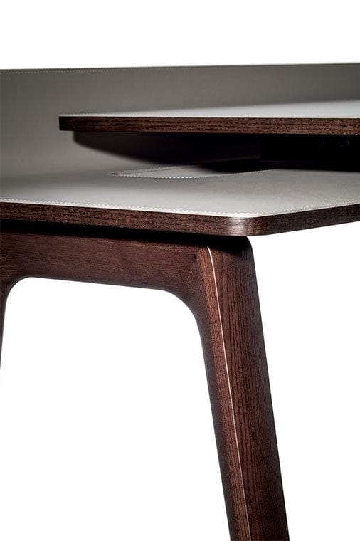 Письменный стол из массива дерева и кожаная столешница Poltrona Frau офис-системы управления ARCH-00153217 - Вид №18